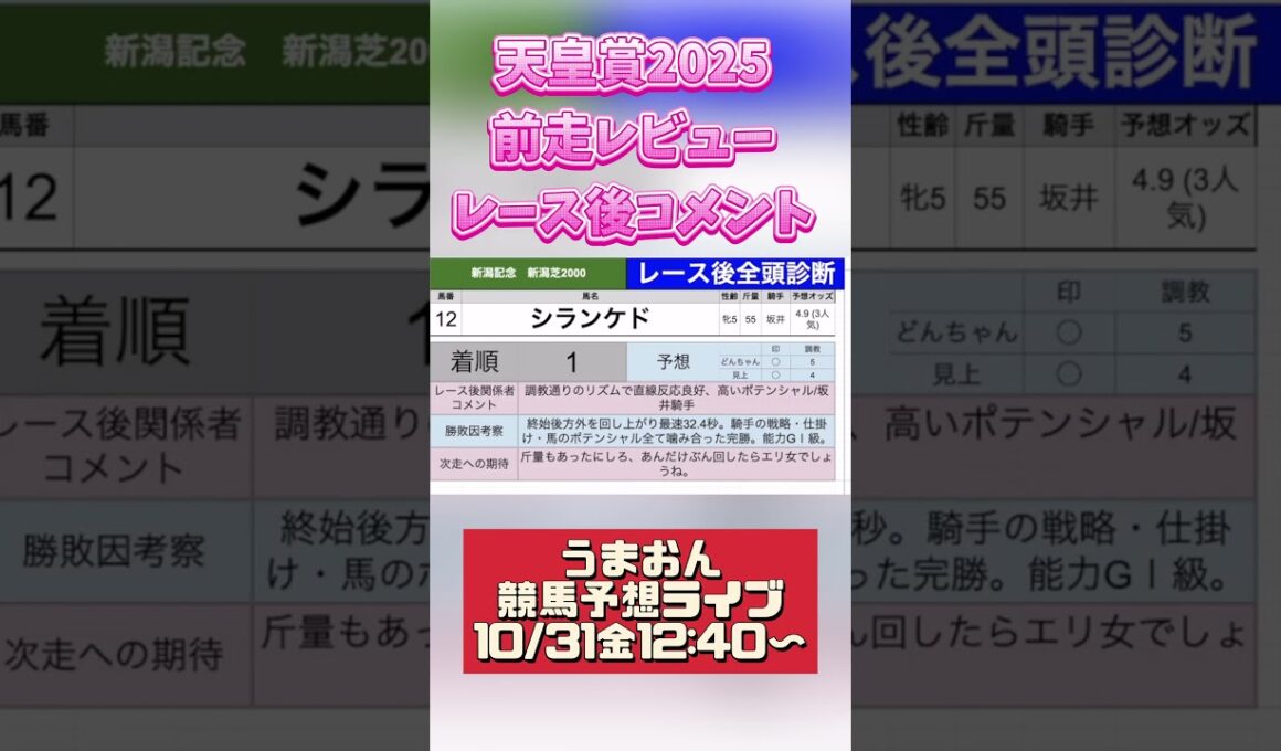 前走レビュー、レース後コメント　#シランケド　#天皇賞秋2025