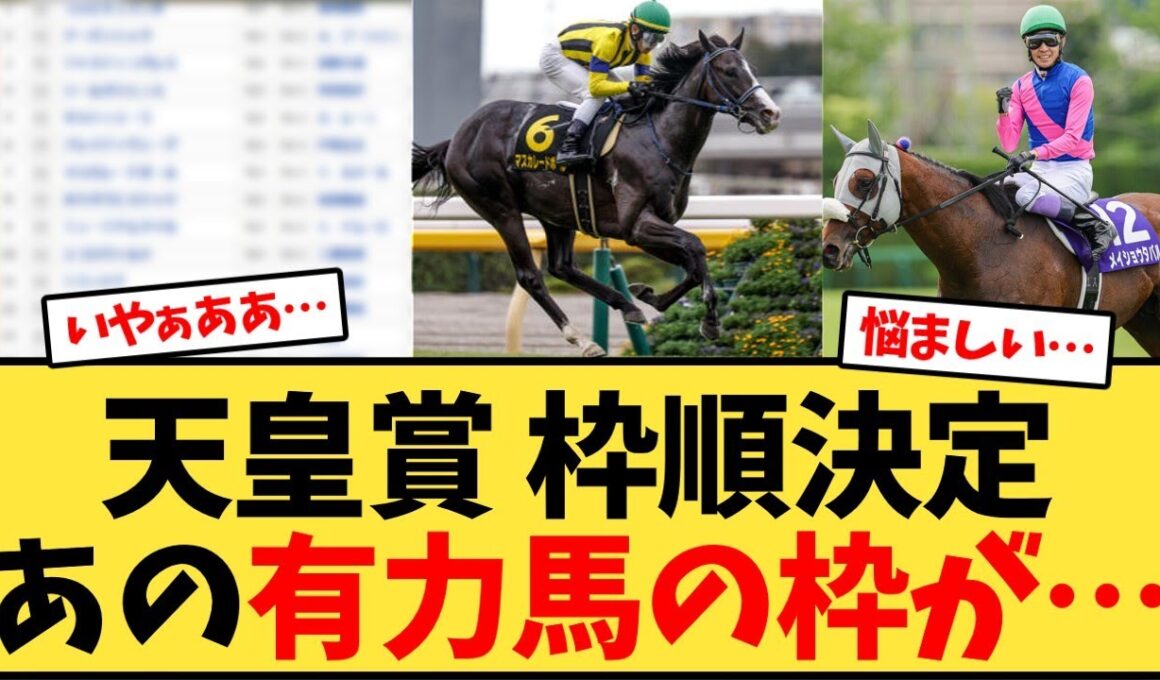 【天皇賞秋】秋天の枠順決定、あの有力馬の枠が…【競馬反応集】