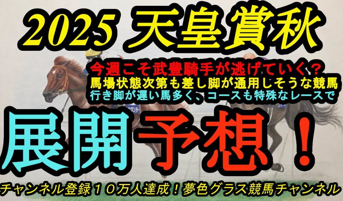 【展開予想】枠順確定！2025天皇賞秋！今週こそメイショウタバル武豊騎手が逃げて行く？その流れは？馬場状態次第で差し馬も通用か！