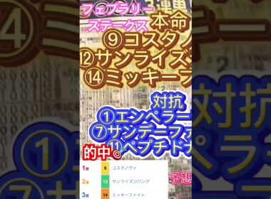 #フェブラリーステークス#お馬予想 #競馬 #競馬予想