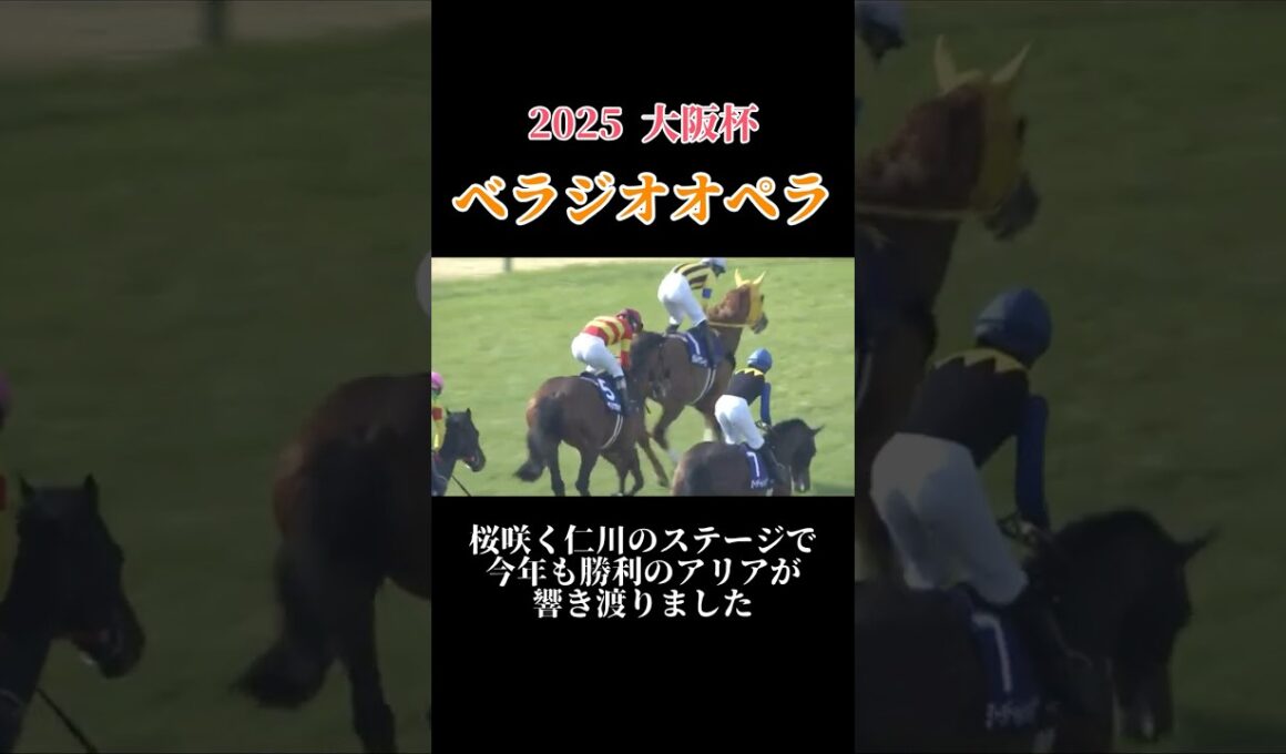 【競馬】ベラジオオペラと横山和夫騎手 大阪杯桜に包まれて史上初の連覇達成！！ #競馬 #horse #大阪杯 #ベラジオオペラ #阪神競馬場 #shorts #horseracing