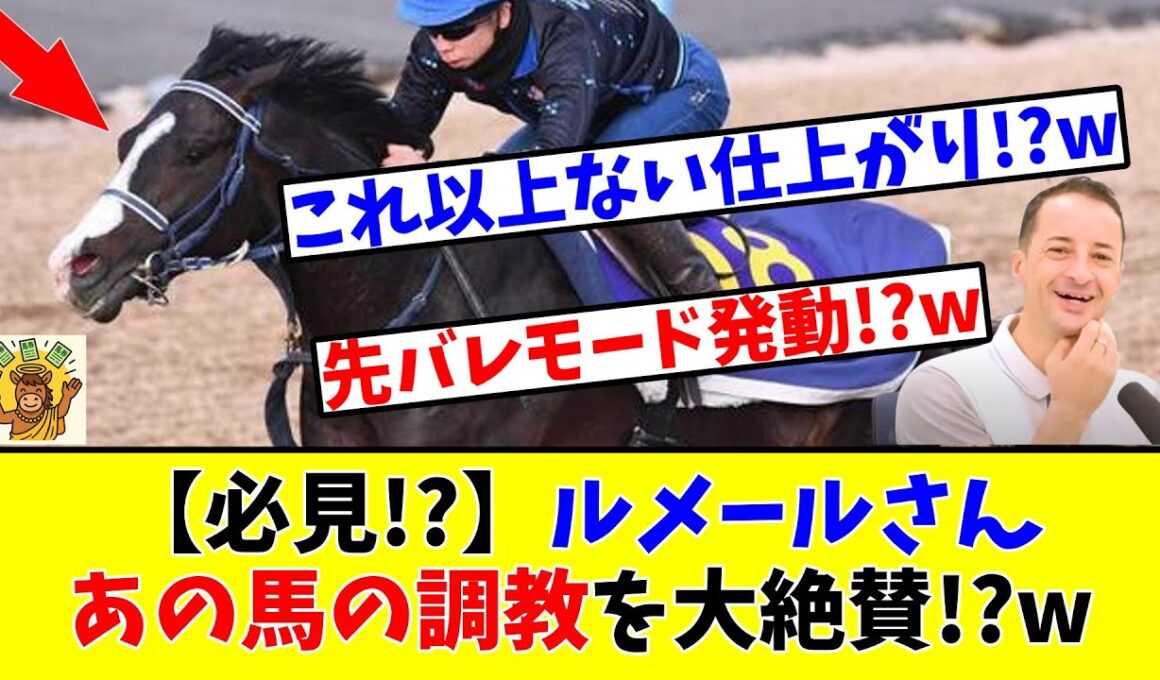 【天皇賞 秋】【必見!?】ルメールさんあの馬の調教を大絶賛してしまう!?www