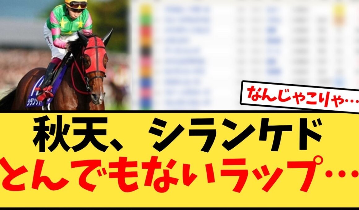 【天皇賞秋】秋天、シランケドとんでもないラップ…【競馬反応集】