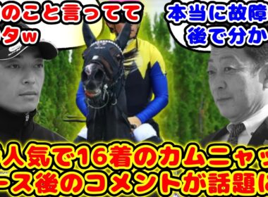 【秋華賞】秋華賞1番人気で16着のカムニャック レース後の関係者コメントが話題に！！