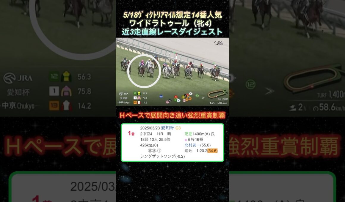 【ワイドラトゥール】 ヴィクトリアマイル想定14番人気！近3走ダイジェスト  #競馬  #ヴィクトリアマイル  #ワイドラトゥール  #shorts