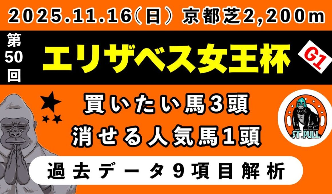 【エリザベス女王杯2025】過去データ9項目解析!!買いたい馬3頭と消せる人気馬1頭について(競馬予想)