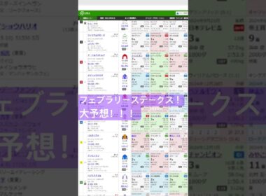 フェブラリーステークス 大予想！