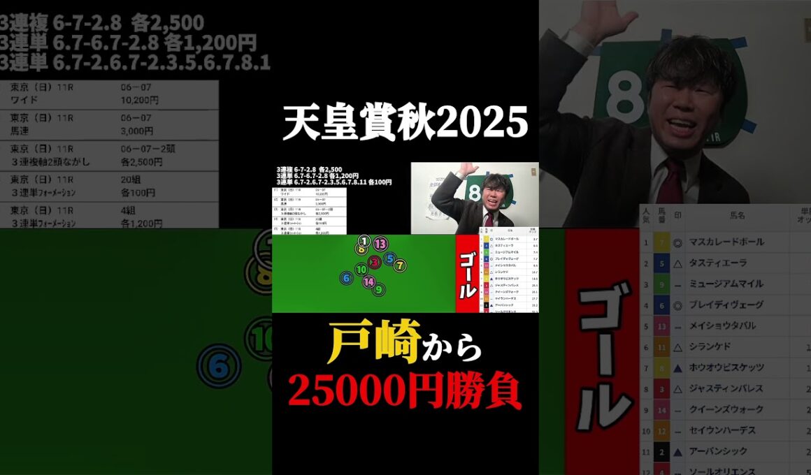 【競馬大勝負】天皇賞秋で戸崎から25000円勝負した結果#競馬#競馬勝負#マスカレードボール#戸崎#ブレイディヴェーグ