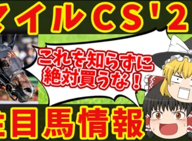【マイルCS】意外な本命で攻めていく！知らないと損をする注目馬の情報！！