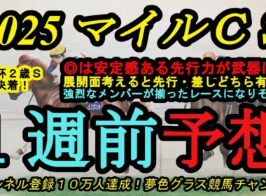 【1週前予想】2025マイルチャンピオンシップ！本命馬はスタートが安定して今回の展開を利せる！？前走にも注目！