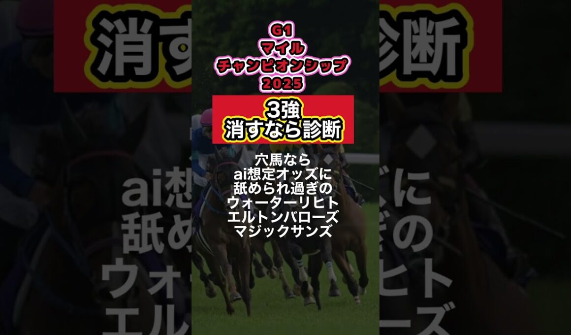 【マイルチャンピオンシップ2025】3強消すなら診断！