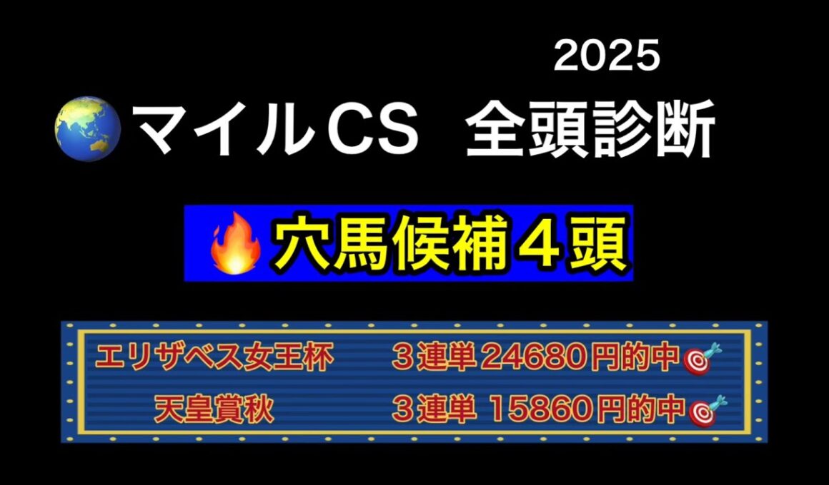 【競馬予想】　マイルチャンピオンシップ　2025  全頭診断　事前予想