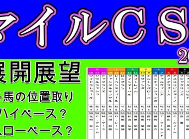 マイルチャンピオンシップ2025展開展望！トウシンマカオが逃げると予想するがどれくらいのペースで進むか？逃げ馬が不在の中でペースが落ち着いた時に有力馬の位置取りは？