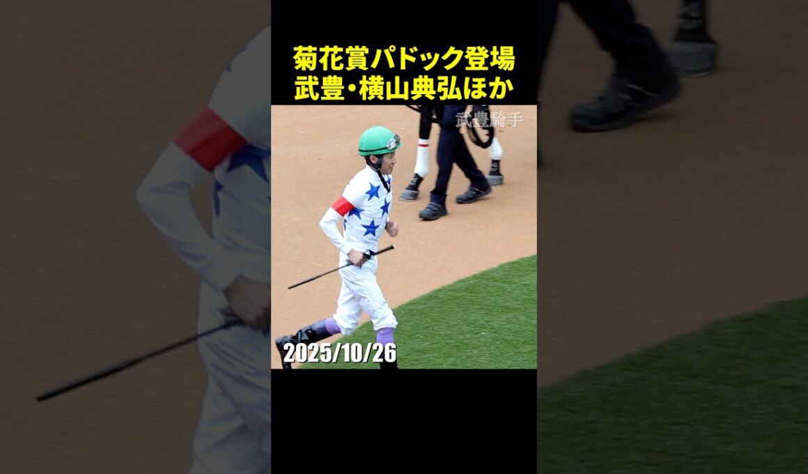 2025菊花賞での武豊・横山典弘・坂井瑠星騎手らパドック登場シーン #菊花賞 #武豊 #横山典弘 #競馬 #shorts