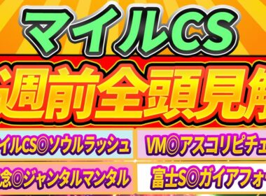 【マイルCS2025】古馬マイルG1連勝中の男による全頭見解。アスコリピチェーノのアレ。穴馬の台頭は。【1週前全頭見解】