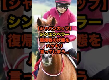 ジャパンカップ復帰戦！シンエンペラーの状態に陣営が本音を明かす…#ジャパンカップ #競馬 #シンエンペラー #ジャパンC