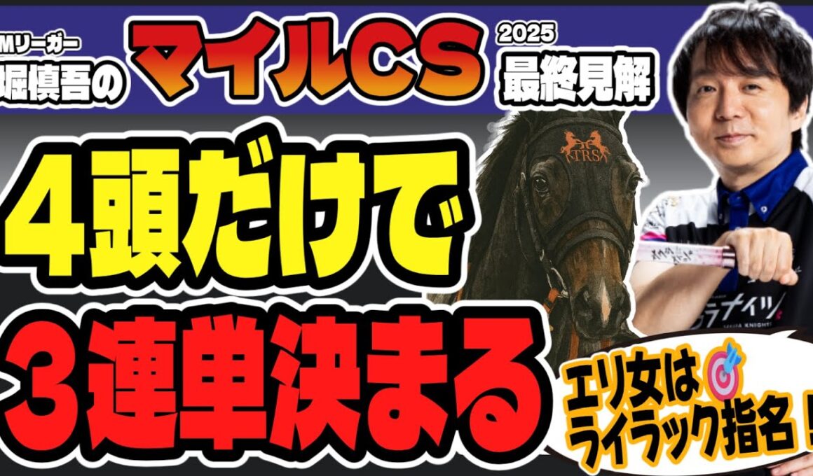 【マイルCS2025最終結論】”G1穴馬3連勝”プロ雀士が選ぶ「4頭の強豪」とは？【競馬予想/堀慎吾】
