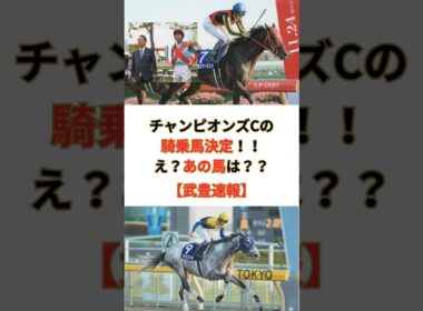 【武豊超速報】チャンピオンズCの騎乗馬決定！！え？あの馬は？？？ #競馬 #競走馬 #武豊 #JRA #ジャパンカップ  #競馬予想 #チャンピオンズカップ