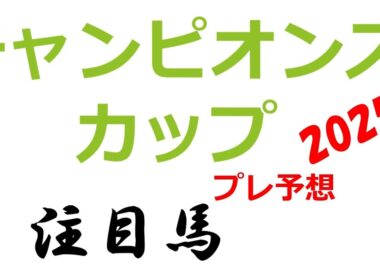 【チャンピオンズカップ】2025年 注目馬（プレ予想）