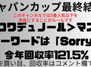 【ジャパンカップ2025】予想動画 クロワデュノール＞マスボ。キーワードは「Sorry」今年回収率121.5%