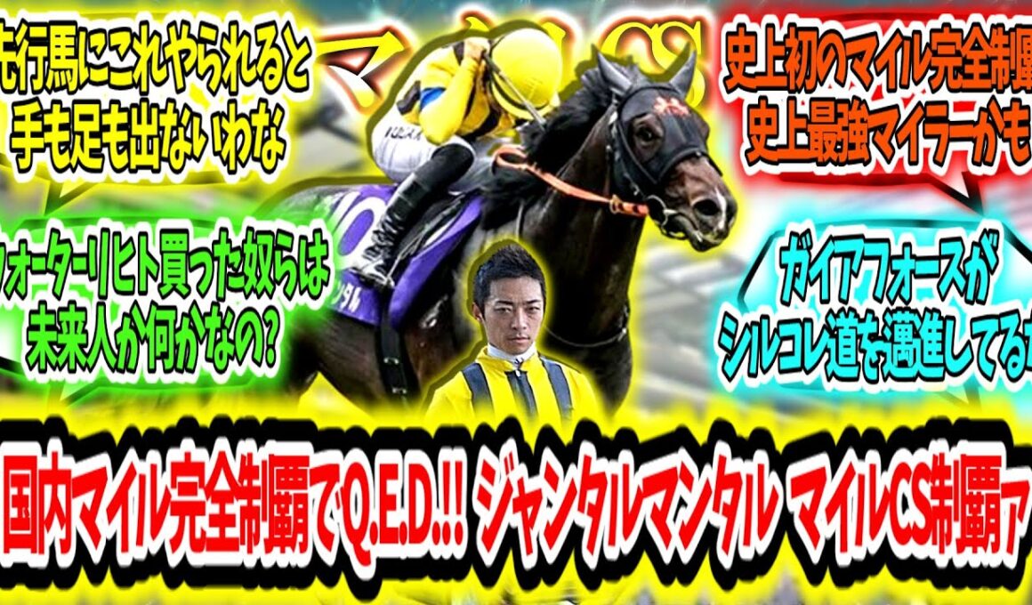 『史上初の国内マイル完全制覇でQ.E.D.‼  ジャンタルマンタル マイルCS制覇ァ‼』に対するみんなの反応【競馬の反応集】
