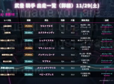 【武豊】11/29京都8鞍！メイショウソラリス勝ってホープフルSに繋げるか！？勝ち馬を見抜く「逆張り」の法則4選