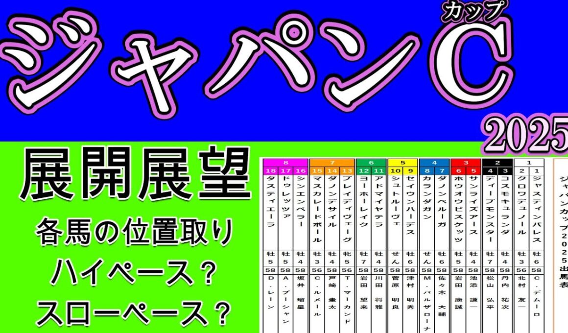 ジャパンカップ2025展開展望！逃げるのはホウオウビスケッツ？スタミナを生かしたいサンライズアースの動向が鍵を握る！人気のマスカレードボールやダノンデサイルやクロワデュノールの位置取りは？