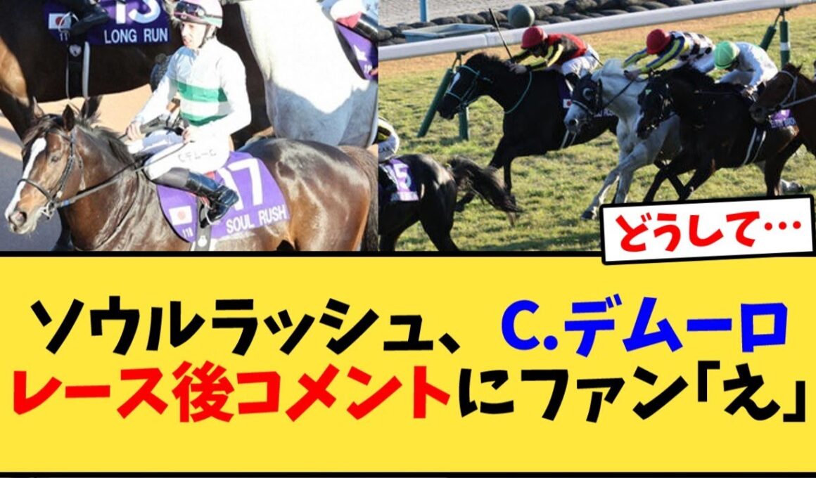 【マイルCS】ソウルラッシュ、C.デムーロレース後コメントにファン｢え｣【競馬反応集】