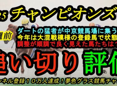【1週前追い切り評価】2025チャンピオンズカップ！注目のナルカミの動きは！？強力メンバー揃った1戦に！