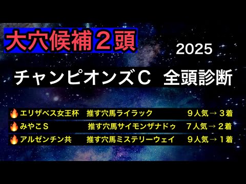 【競馬予想】　チャンピオンズカップ　全頭診断　事前予想　2025