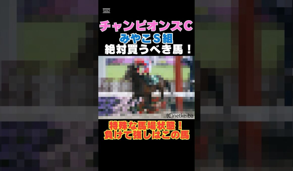【チャンピオンズカップ2025】みやこＳ組から絶対買うべき馬！特殊な馬場状態で負けて強しはこの馬！