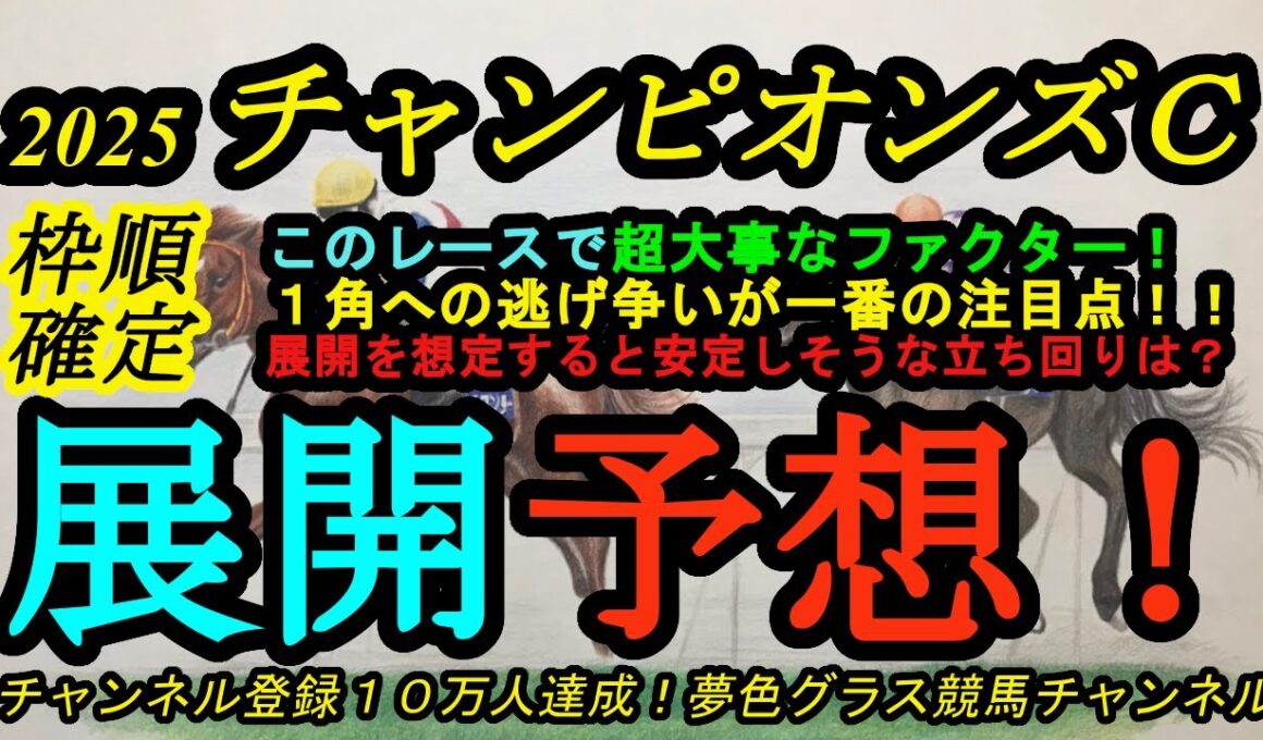 【展開予想】2025チャンピオンズカップ枠順確定！中京競馬場のこの舞台で最重要ファクター！？1角までの先行争いがペースの鍵を握る！