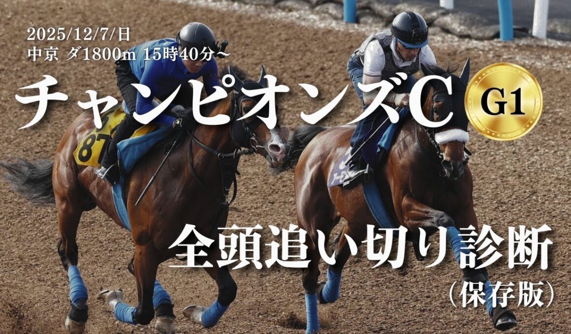 【チャンピオンズカップ(G1)2025】全頭追い切りを調教診断！ナルカミ・ダブルハートボンド・ルクソールカフェ・シックスペンス・ウィルソンテソーロ等(12月7日日曜日・中京競馬場・ダート1800m）