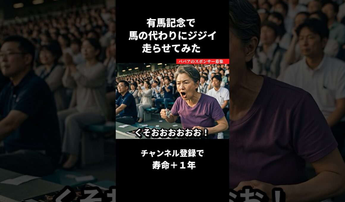 有馬記念で馬の代わりにジジイを走らせるAIおばあちゃん #ai動画  #ai #shorts  #aishorts  #ai動画  #おばあちゃん