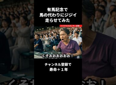 有馬記念で馬の代わりにジジイを走らせるAIおばあちゃん #ai動画  #ai #shorts  #aishorts  #ai動画  #おばあちゃん