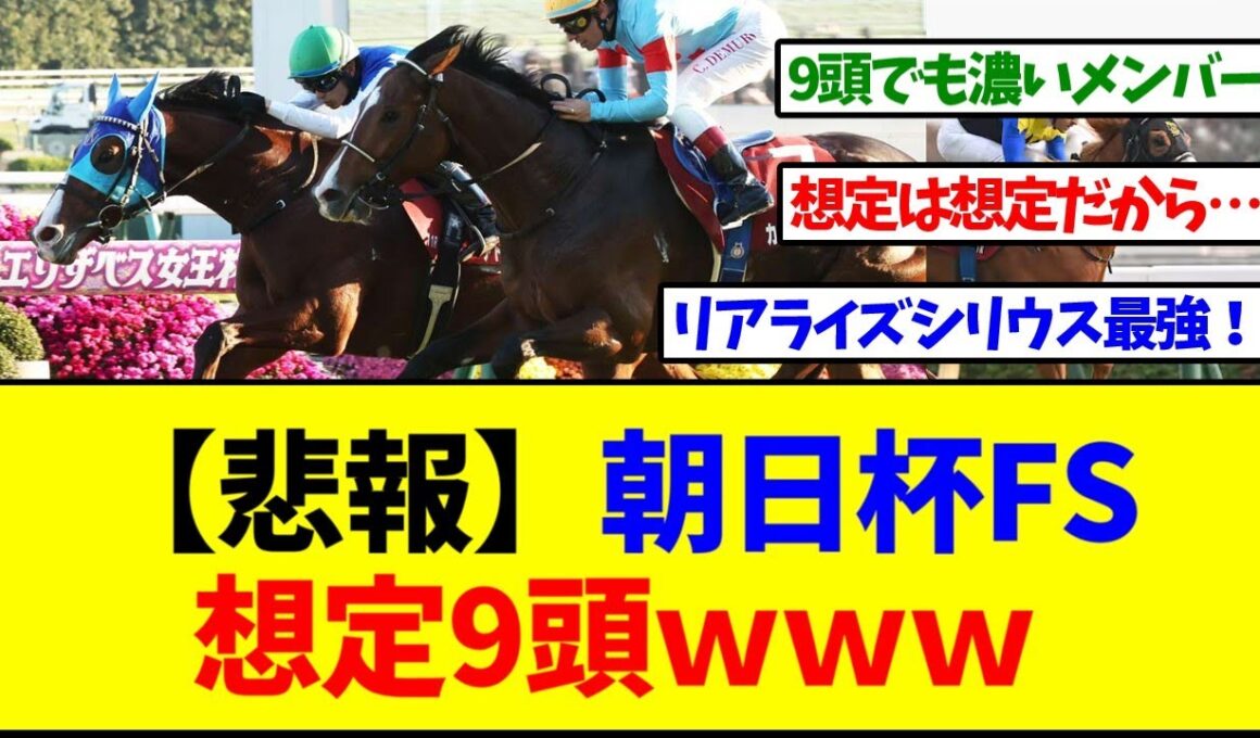 【悲報】朝日杯FSの想定頭数…9頭ｗｗｗ【反応集】