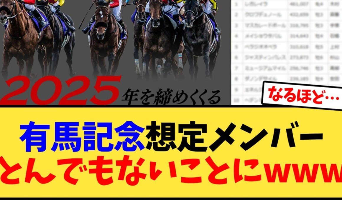 有馬記念、想定メンバーとんでもないことにwww【競馬反応集】