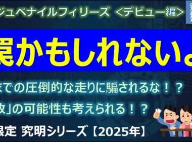 【阪神ジュベナイルフィリーズ2025＜デビュー編＞】圧倒的な走りと血統に騙されている？よくよく走りを見てみると…罠かもしれない！？