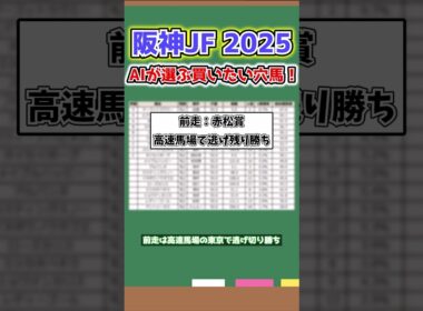 【阪神ジュベナイルフィリーズ2025×AI予想】先週的中！AIが選ぶ"S評価"の穴"はこの1頭！ #阪神JF