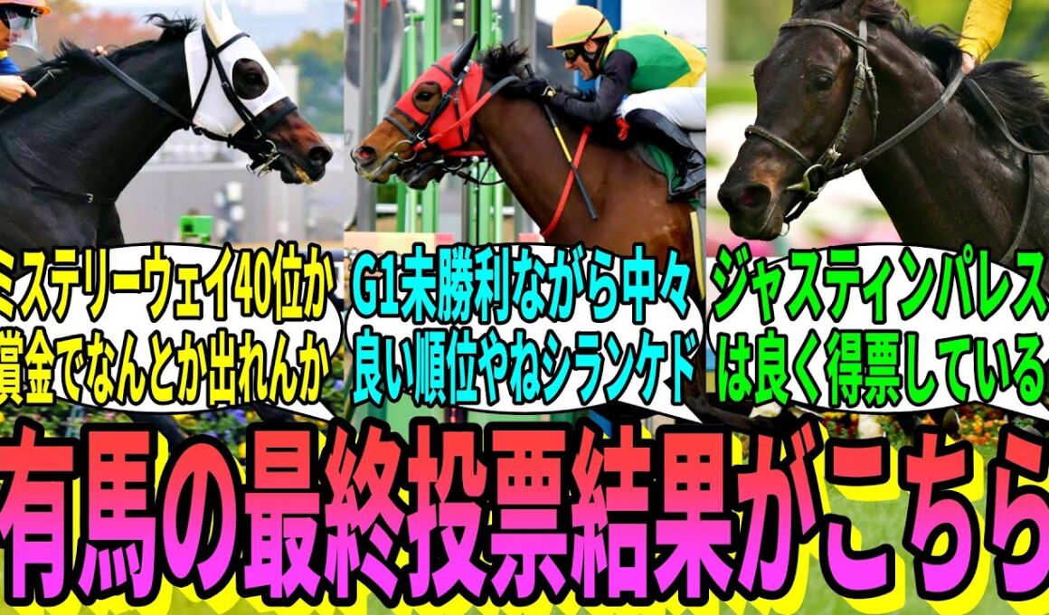 【競馬の反応集】「有馬記念ファン投票の最終結果が出る」に対する視聴者の反応集
