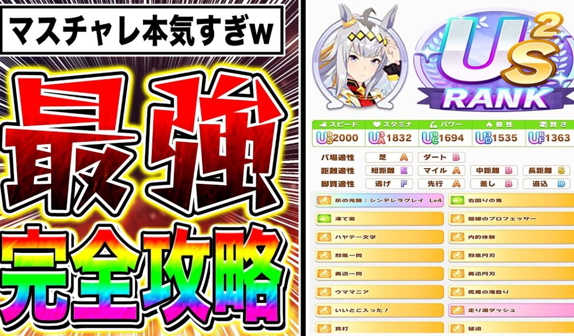 マスチャレUS2新衣装オグリがヤバすぎる!!有馬記念コース完全攻略!!加速スキル/優秀キャラ/目標ステータス解説【ウマ娘プリティダービー シンデレラグレイ オグリキャップ マスターズチャレンジ】