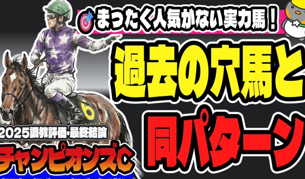 【チャンピオンズC2025最終結論】今回走るパターンなのに全く人気がない穴馬のお話【競馬予想】