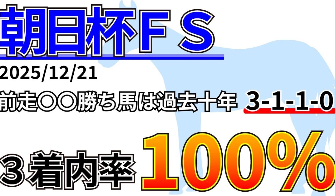 【朝日杯フューチュリティステークス2025】過去10年で前走2着以下は勝率0%！？先週の結果&データ&有力馬情報&予想