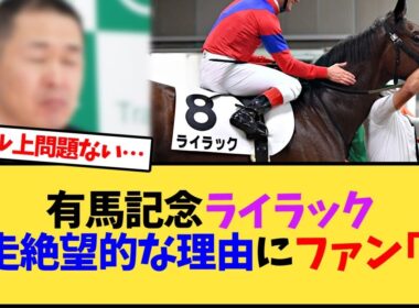 有馬記念、ライラック出走絶望的な理由にファン｢は｣【競馬反応集】