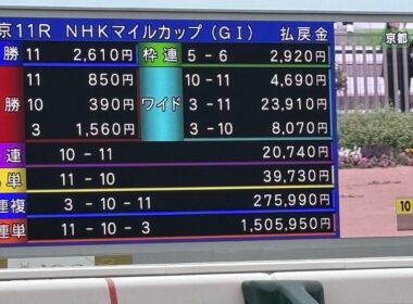 NHKマイルカップ2025 三連単100万超えでどよめきが起きる京都競馬場