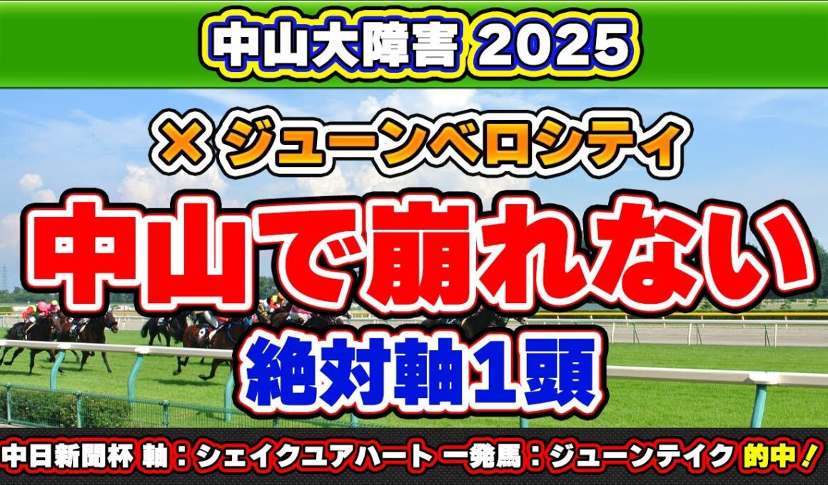 【中山大障害2025予想】データ・舞台設定抜群で安心して見ていられる絶対軸1頭！致命的な消しデータ該当の人気馬とは？中山で一変の一発馬も公開！