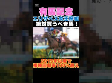 【有馬記念2025】エリザベス女王杯組から絶対買うべき馬！2015年以降で複勝回収率100％超え！