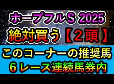🎯6レース連続馬券内 【ホープフルステークス2025】 絶対に買う2頭