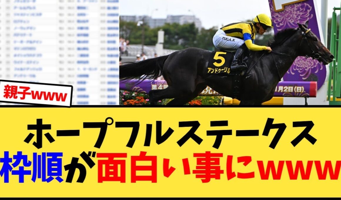 ホープフルステークス枠順決定、面白い事にwww」【競馬反応集】