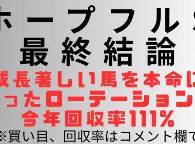 【ホープフルステークス2025】予想動画 成長著しい馬を本命に。狙ったローテーションで。今年回収率111%